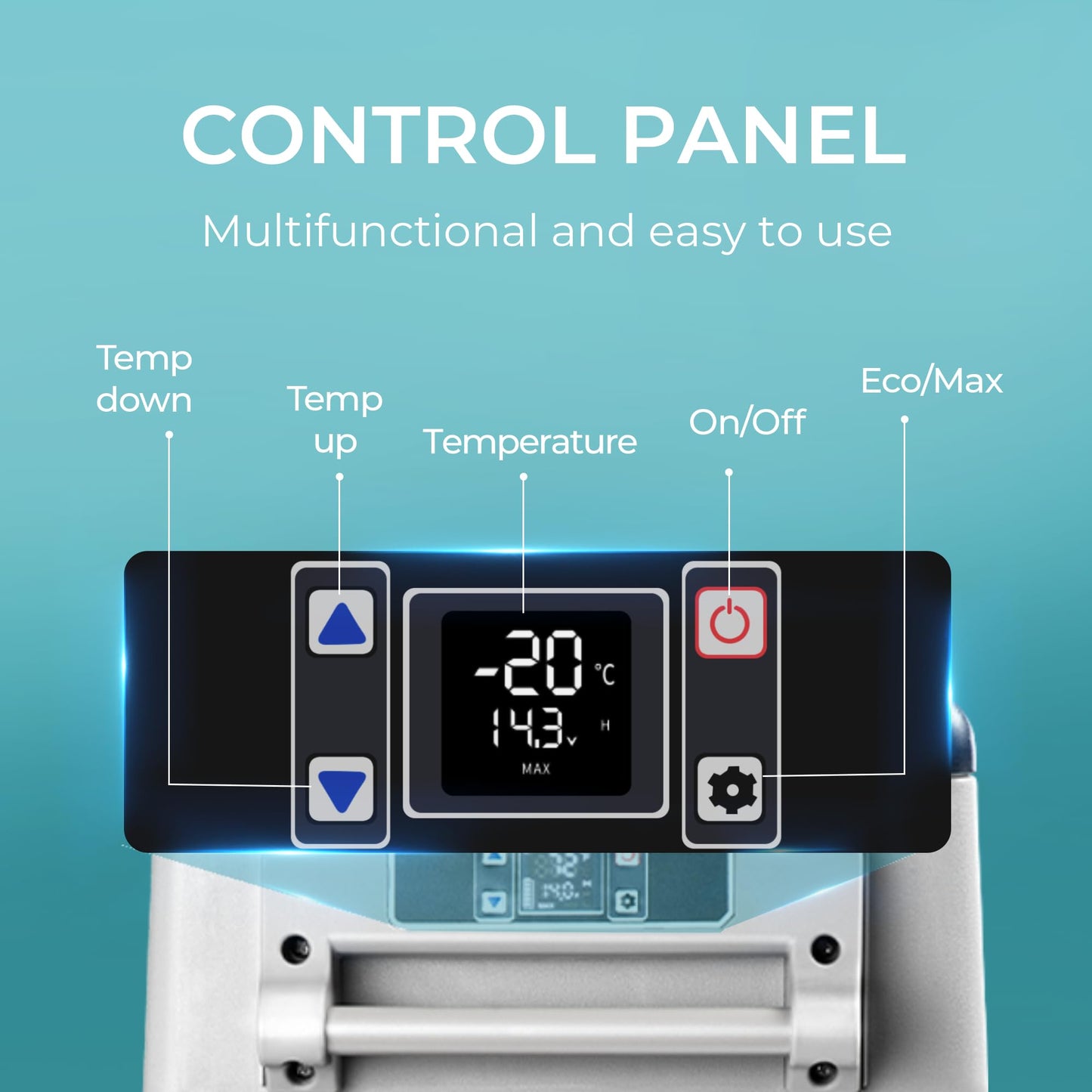 EUHOMY 12 Volt Refrigerator, 48QT(45L) Electric Cooler, 12V Fridge APP Control, 12V Cooler -4℉~68℉, Portable Freezer 12/24V DC 100-240V AC for Camping, Travel, Truck, Home