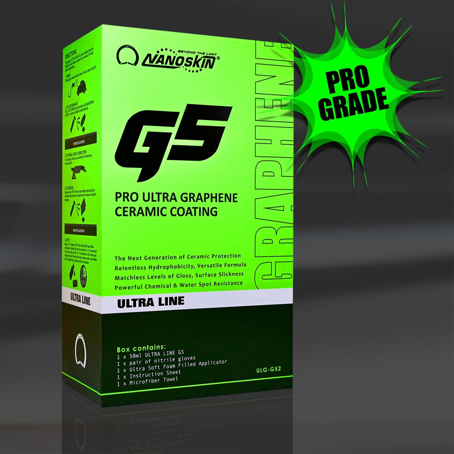 Nanoskin Ultra Line G5 Ultra Graphene Ceramic Coating – Durable Ceramic Paint Coating for Car Detailing | Apply After Car Wash, Clay Bar, Car Polisher | For Cars, Trucks, Boats, RV, Motorcycles & More