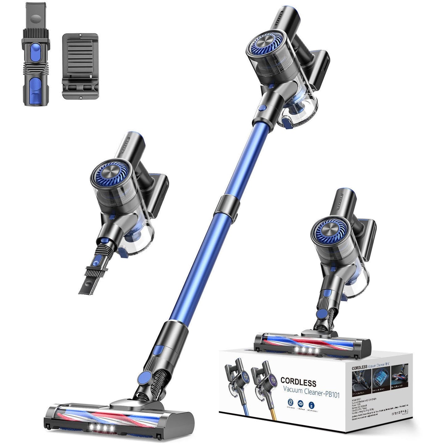 Cordless Vacuum Cleaner, Vacuum Cleaner for Home with 80000 RPM High-Speed Brushless Motor, Up to 40 Mins Runtime, 2 Adjustable Suction, Anti-Tangle, Lightweight Stick Vacuum for Hard Floor