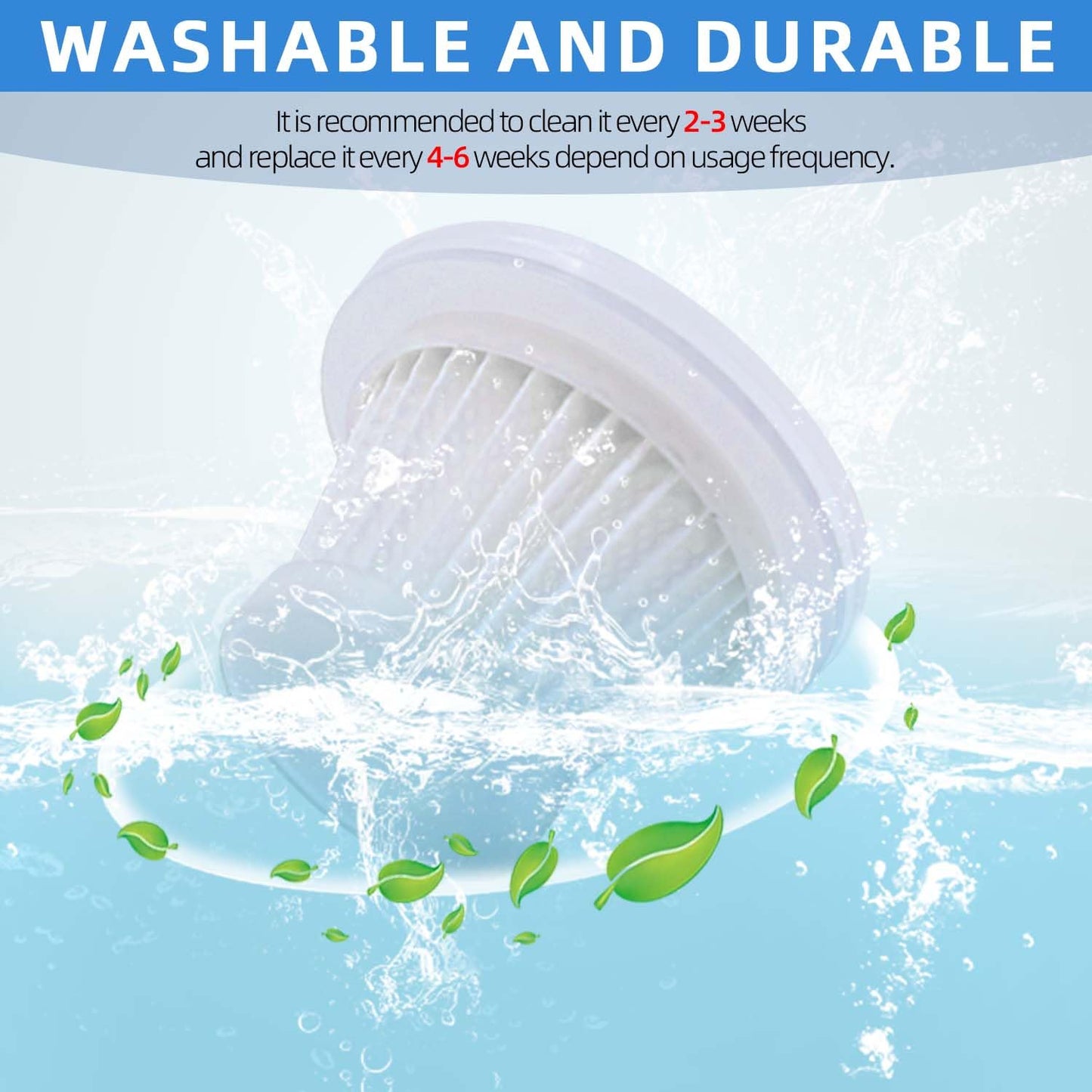 6-Pack LT-117C HEPA Filter Replacement: for KMM Handheld Car Vacuum Cleaner