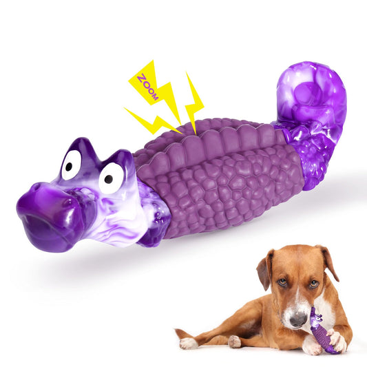 HGB Tough Dog Chew Toys for Aggressive Chewers, Squeaky Indestructible Dog Toy to Keep Them Busy & Reduce Boredom for Small, Medium, Large Breed, Bacon Flavor