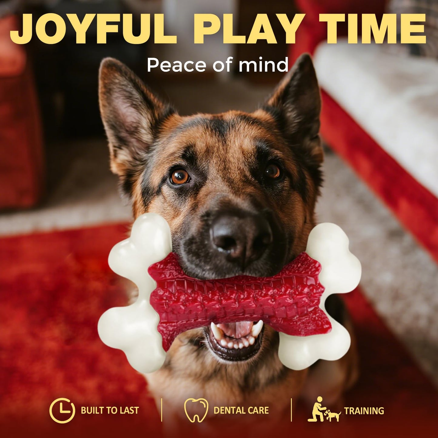 Kseroo Tough Dog Toys, Toys for Aggressive Chewers Large Breed, Chew Dogs, Bone Toy Nylon Dogs Almost Indestructible