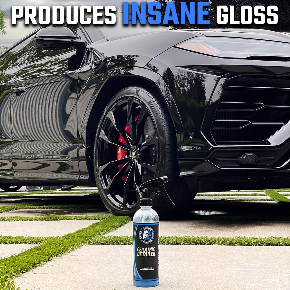ExoForma Ceramic Detailer - SiO2 Ceramic Spray Wax Sealant, Delivers High Gloss, Superior Durable Protection & Hydrophobic Action - Extends Coating Lifespan - For Cars, Boats, ATVs & RVs, 128 oz