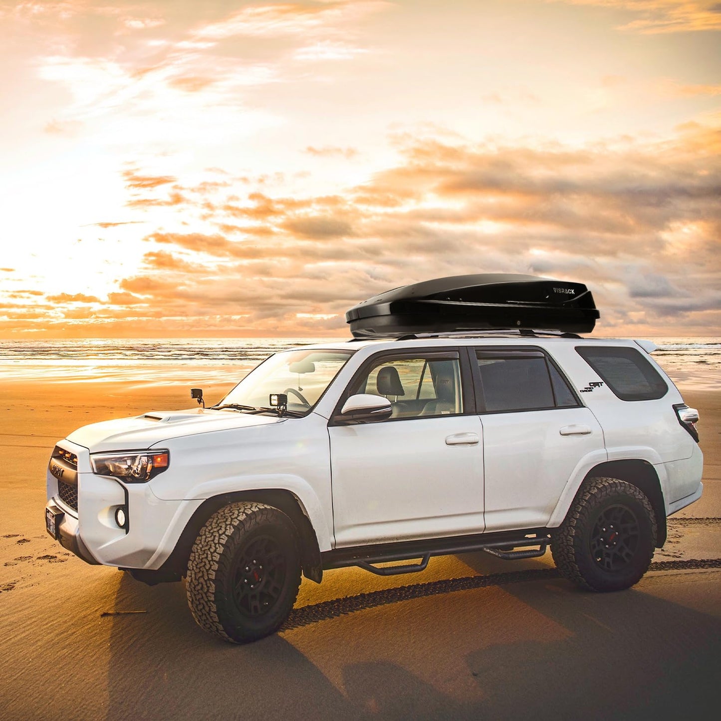 Hard Shell Roof Cargo Carrier, 13 Cubic Feet Black Roof Box with Security Keys, Durable ABS and PMMA Material, Tool-Free Installation, Double-Sided Opening, 56" L x 30" W x 13.7" H