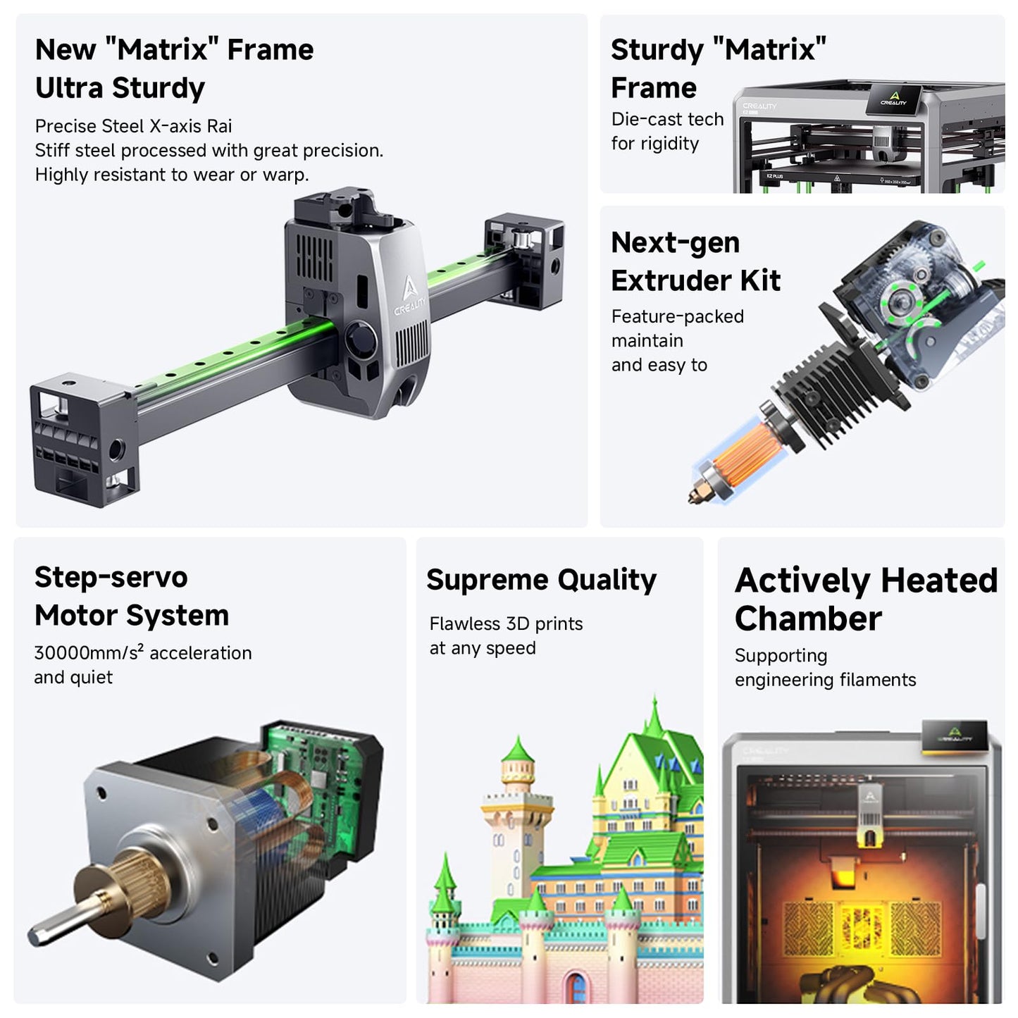 Official Creality K2 Plus Combo 3D Printers, Multicolor Printing Machine Up to 16 Colors, 600mm/s High-Speed Printing, Dual AI Camera for Monitoring, 350x350x350mm Build Volume& Filament System