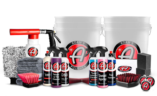 Adam's Essential Car Wash Kit (24-Item) - Auto Detailing Car Care Cleaning Kit with Foam Gun & Bucket Car & Truck Lovers, Dads, Moms and DIYers