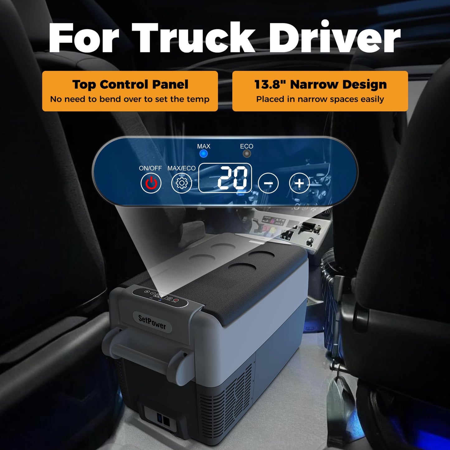 Setpower AJ30 Portable Refrigerator,Portable Freezer,32 Quart Electric Cooler,Car Refrigerator,12/24V DC Cable & 110/240V AC,Car Fridge for Camping,Truck,RV,Travel,Fishing