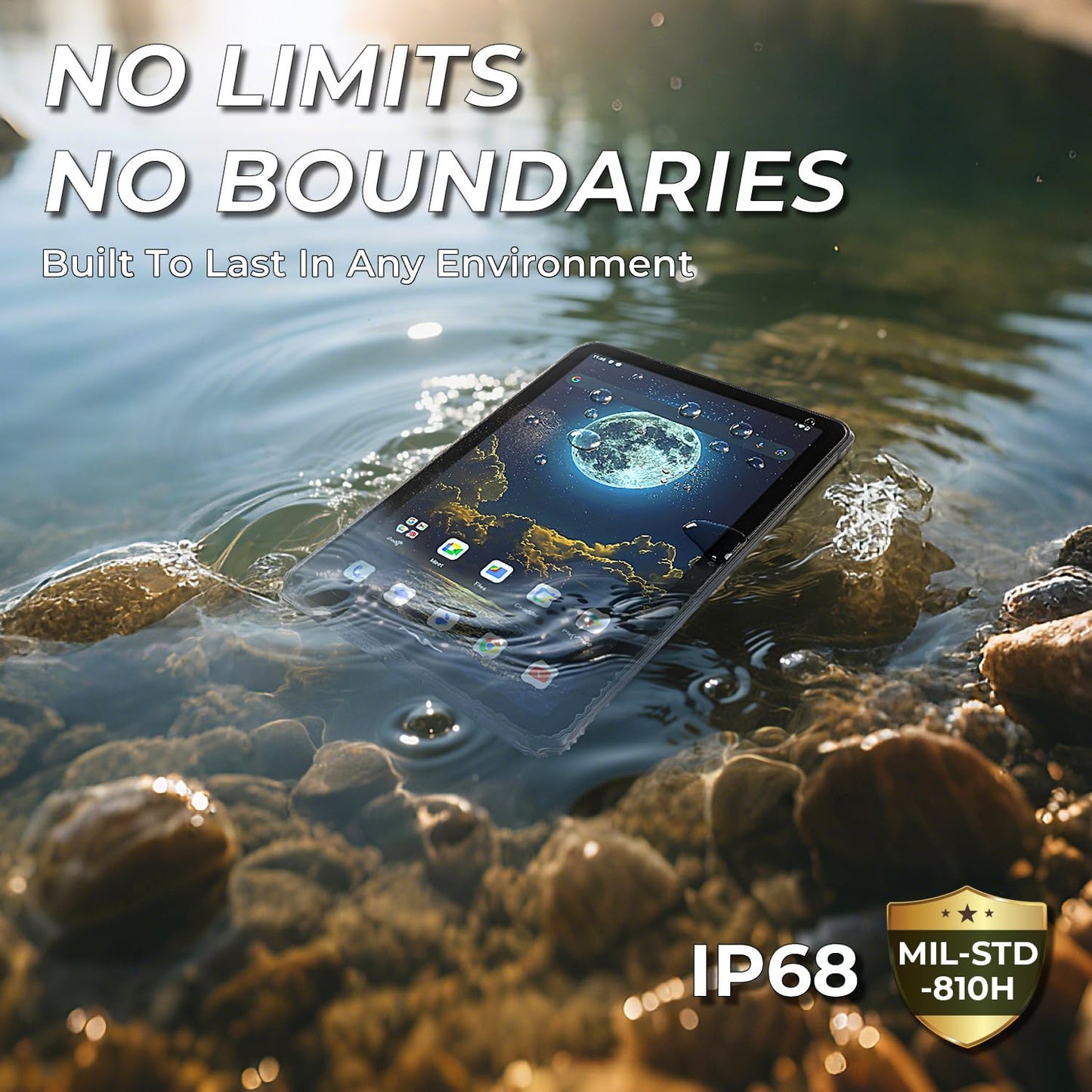 MUNBYN 11-inch Rugged Tablet ILT02, Android 14 UTV Tablet, 16GB+128GB with GPS, IP68 Weather Proof, 32MP+48MP Dual Camera, 4G LTE for Offroad UTV, Drone, 2Y Protection