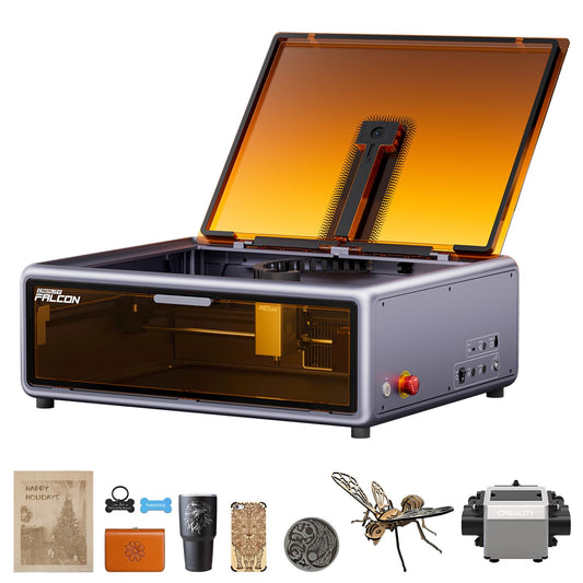 Creality Falcon A1 10W Laser Engraver with Air Assist, Pre-Assembled Laser Cutter for Beginners, 600mm/s Fast Speed, HD Camera Positioning & Material Recognition, Class 1 Safety, Ideal for Wood &Metal