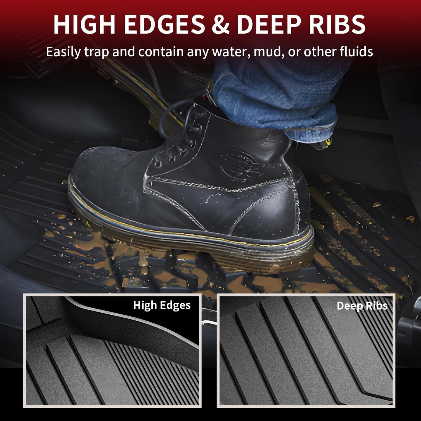 LASFIT Floor Mats&Trunk Mat Fit for BMW X5 2019-2024 2025 2026 40i/45e/50e/50i/M/M50i/M60i, All Weather TPE Custom Fit 1st&2nd Row Full Set Car Mats & Cargo Liner(Only for 5 Passengers), Black