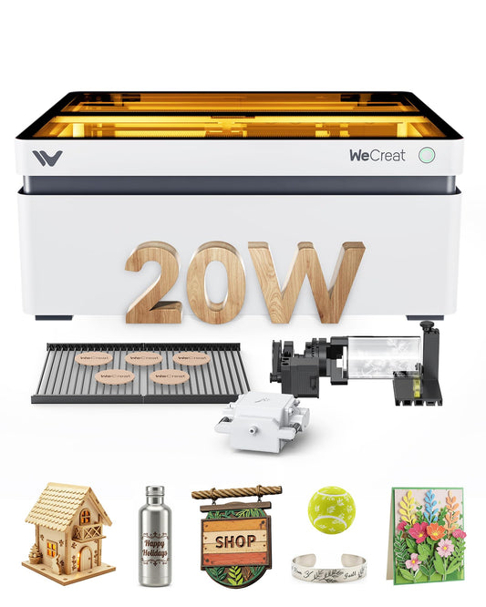 WECREAT Vision 20W Laser Engraver, Auto-Lifting for 5.5" Material, Smart Camera for Easiest Positioning, 600mm/s Speed, Laser Engraving Machine for Tumblers Metal Wood Acrylic DIY Craft Gifts Making
