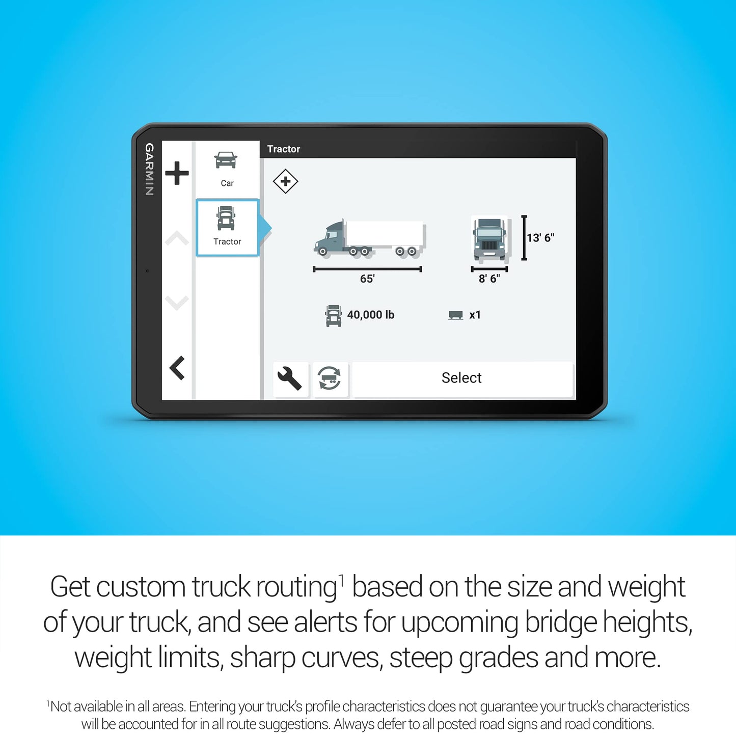 Garmin Dezl OTR810, Large 8" GPS Navigator, Custom Truck Routing, High-Res Birdseye Satellite Imagery, Truck & Trailer Services Directory, Black (Renewed)