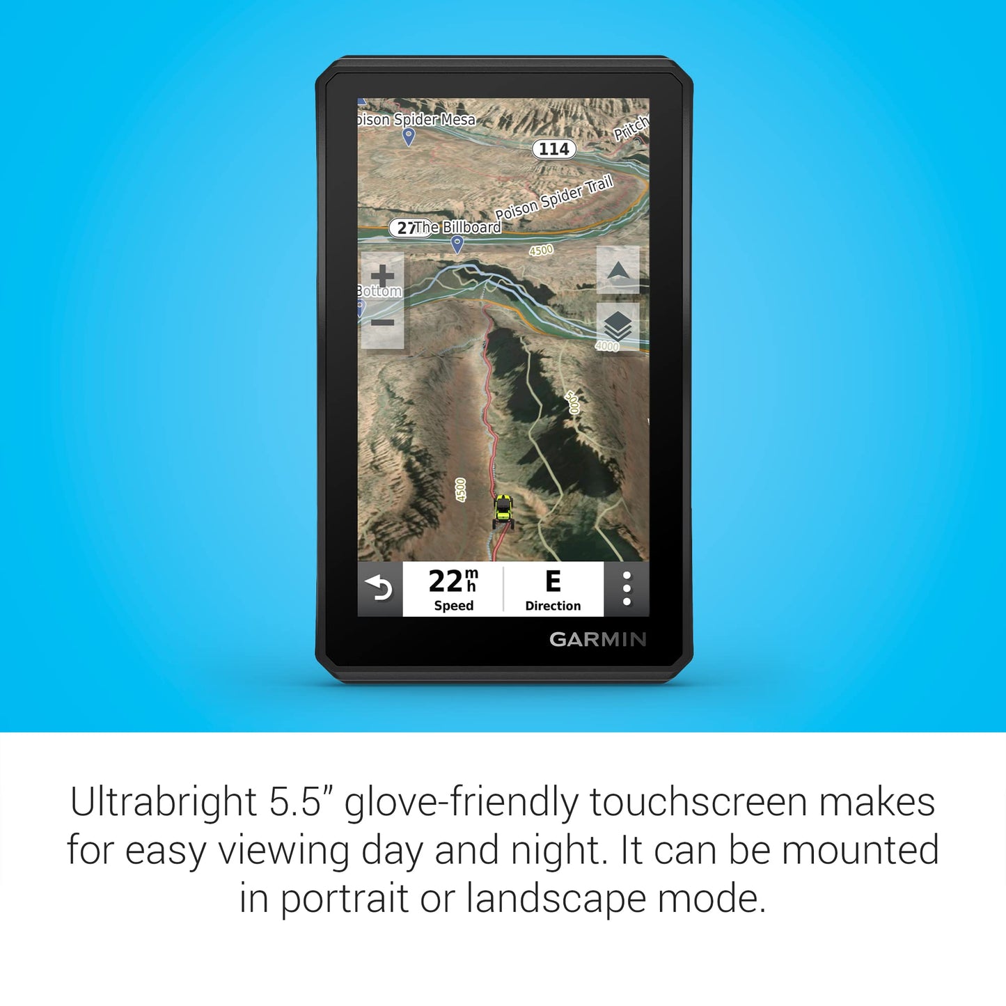 Garmin Tread Powersport Off-Road Navigator, Includes Topographic Mapping, Private and Public Land Info and More, 5.5" Display