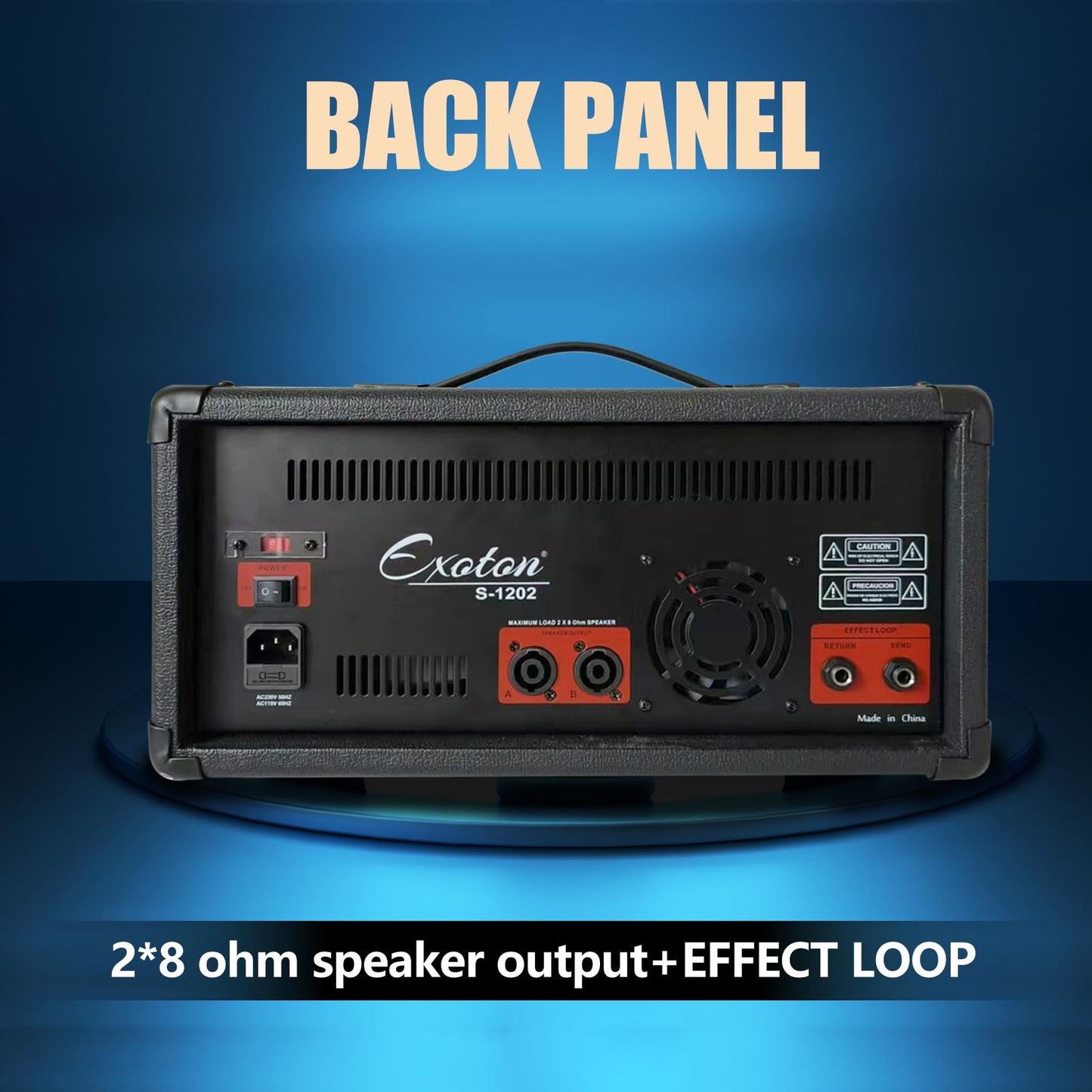 EXOTON EXOTON S-1202 12inch 2000W Bluetooth PA System with Powered Mixer Set, Passive Speakers with 6 Channel Mixer/Stands/Mic/Effect Controller/ 48V Phantom Power,for Indoor&Outdoor