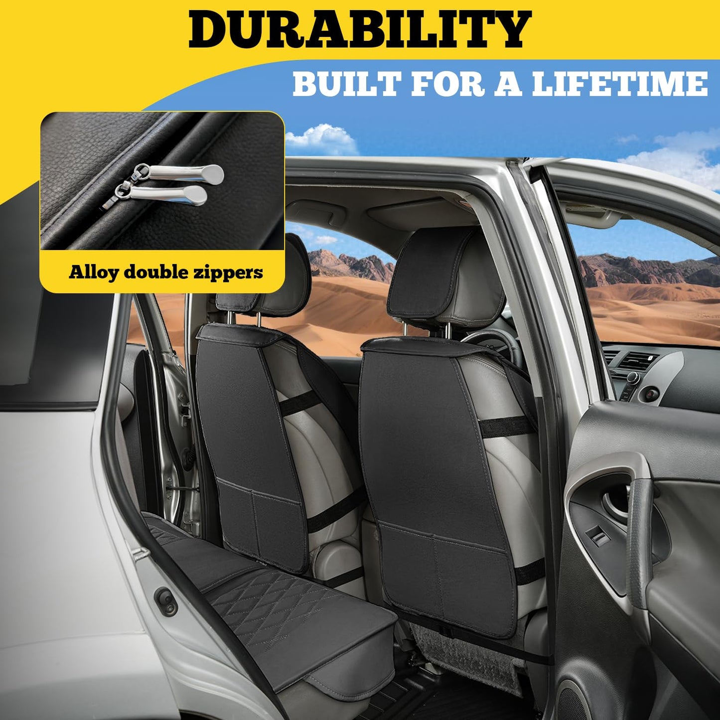 LINGVIDO Car Seat Covers – Premium Nappa Leather Full Set for Front & Rear Seats, Durable, Comfortable, Easy to Install, Fits Most Cars, Sedans, SUVs – Ideal for Commuters, Families & Road Trips