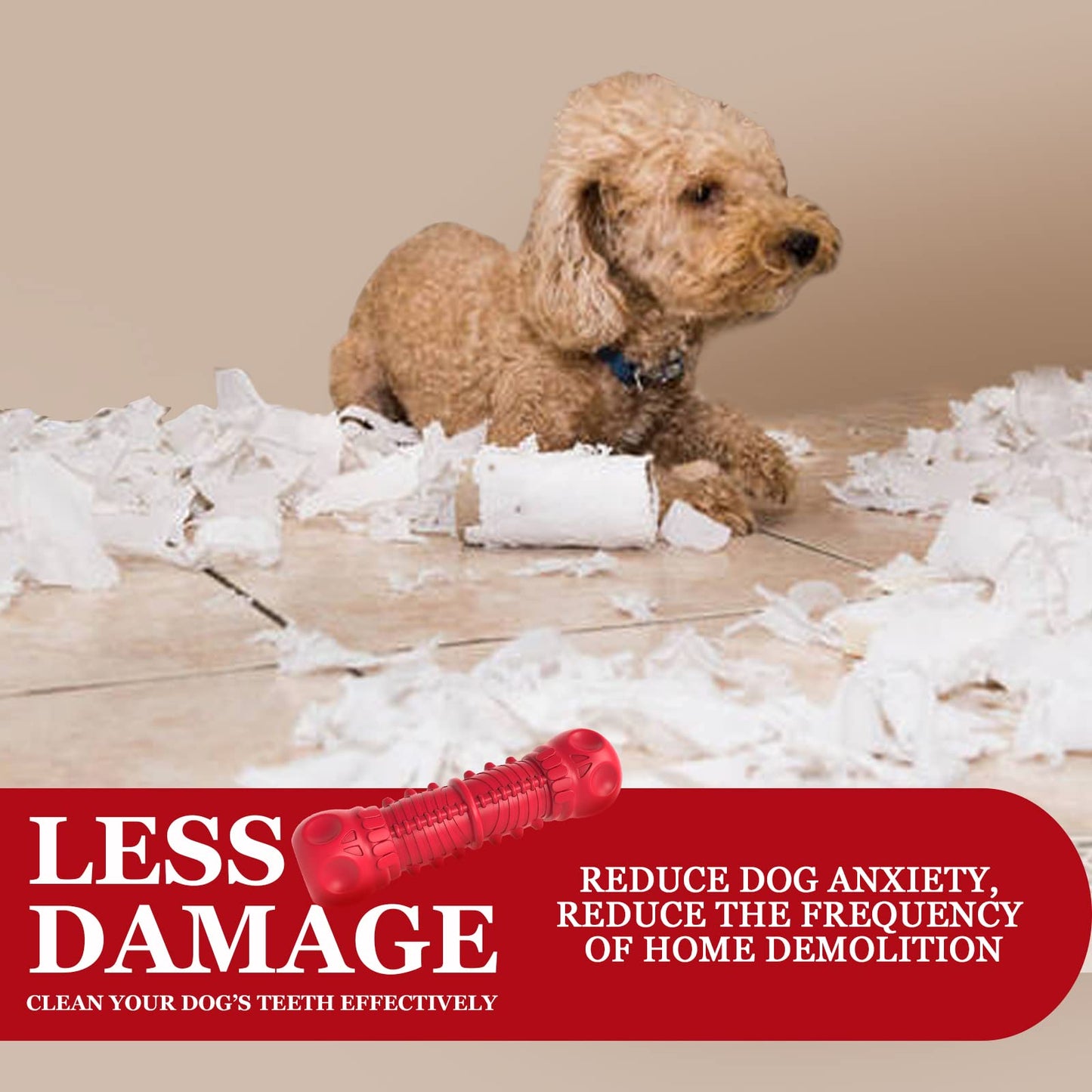 ZIKATON Dog Squeaky Toys for Aggressive Chewers, Durable Chew Toys for Large Medium Breed Dog, Dog Toys, Tough Durable Dogs Toys with Natural Rubber