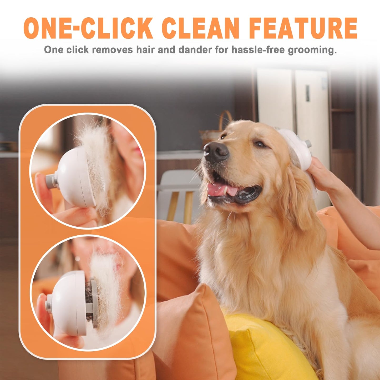 Cat Steam Brush-3 in 1 Pet Brush,Dog Shedding Tool Self Cleaning Pet Spray Depilation Comb with Release Button,Dog Steam Brushs,Cat Grooming Supplies for Long Short Haireds