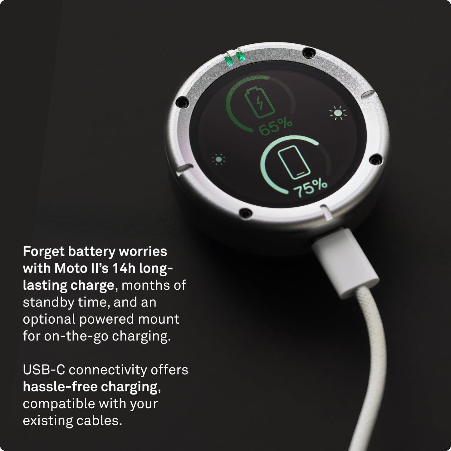 Beeline Moto II - Next Gen Motorcycle GPS Tracker | Compact Design, Waterproof Build, Simple Display & 14-Hour Battery |Glove Friendly Motorcycle Sat Nav Perfect for Adventure & Daily Commutes (Metal)