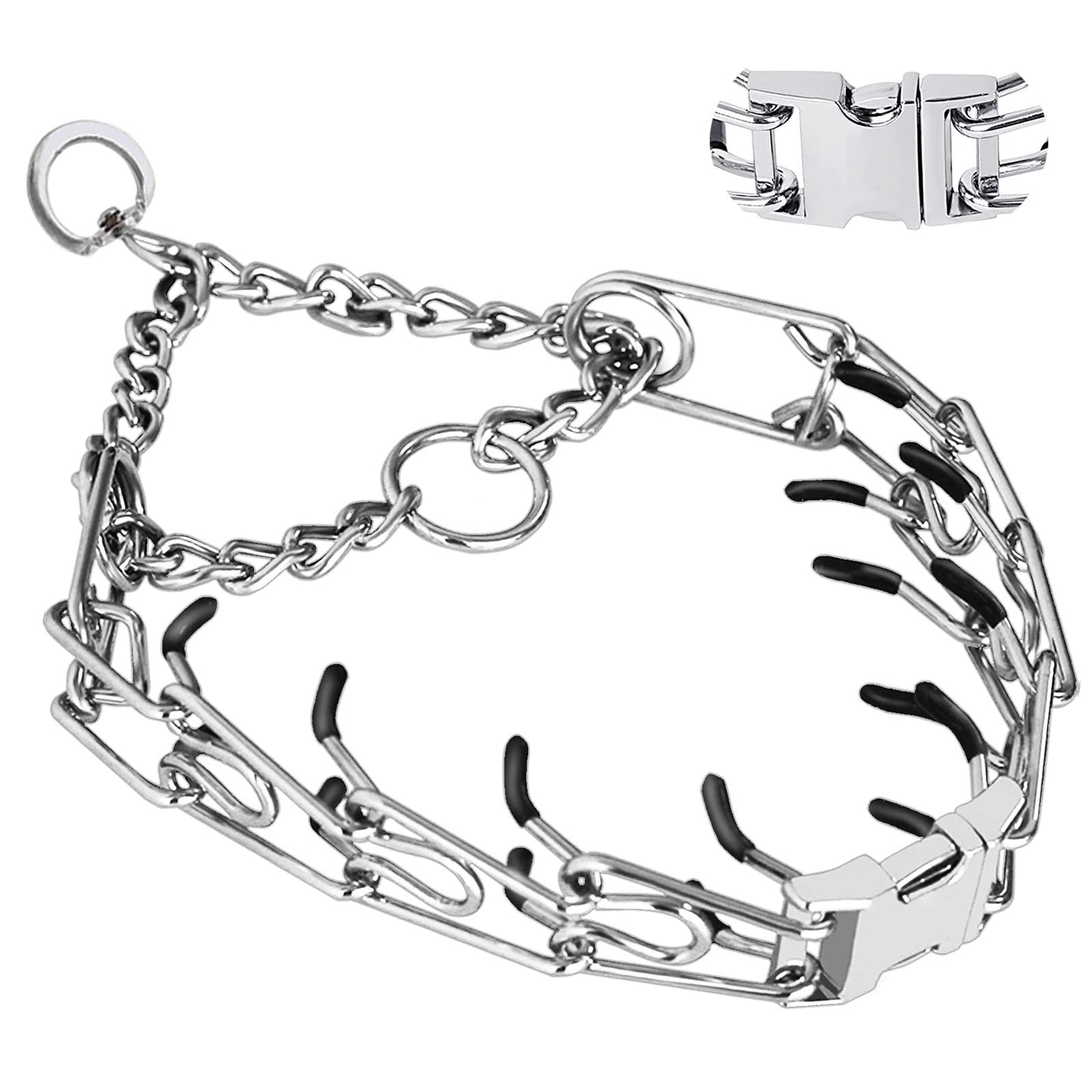 Prong Collar for Dogs, Adjustable Dog Training Collar, Dog Pinch No Pull Collar with Quick Release Buckle for Small Medium Large Dogs(Packed with Two Extra Links)