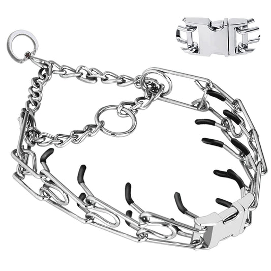 Prong Collar for Dogs, Adjustable Dog Training Collar, Dog Pinch No Pull Collar with Quick Release Buckle for Small Medium Large Dogs(Packed with Two Extra Links)