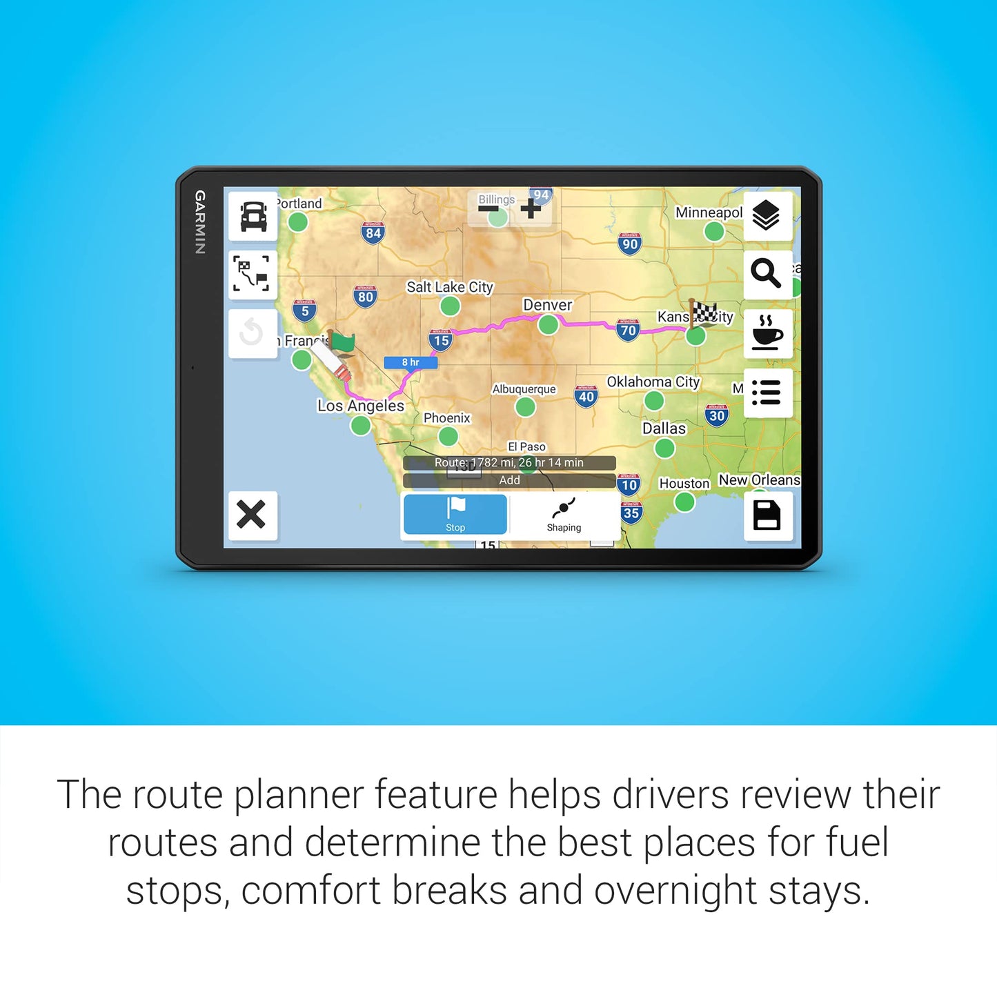 Garmin dēzl OTR1010, Extra-Large, Easy-to-Read 10” GPS Truck Navigator, Custom Truck Routing, High-Resolution Birdseye Satellite Imagery, Directory of Truck & Trailer Services
