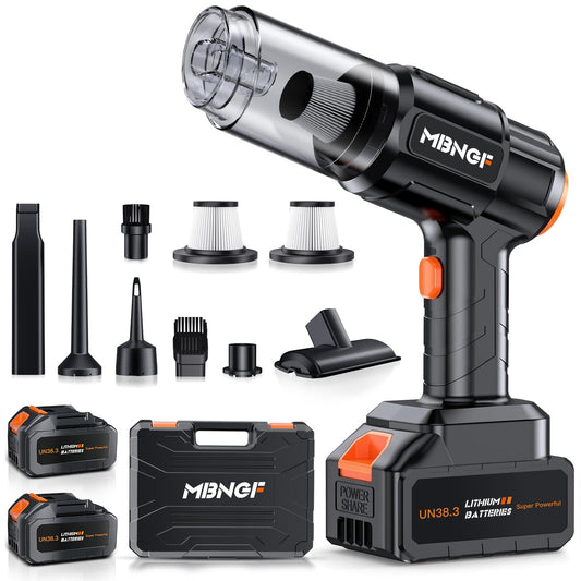 MBNGF Car Vacuum Portable Cordless,35000PA High Power Suction & Blower, Wireless Handheld Vacuum Cleaner for Car, Home, Office, Pet(Profound Black)