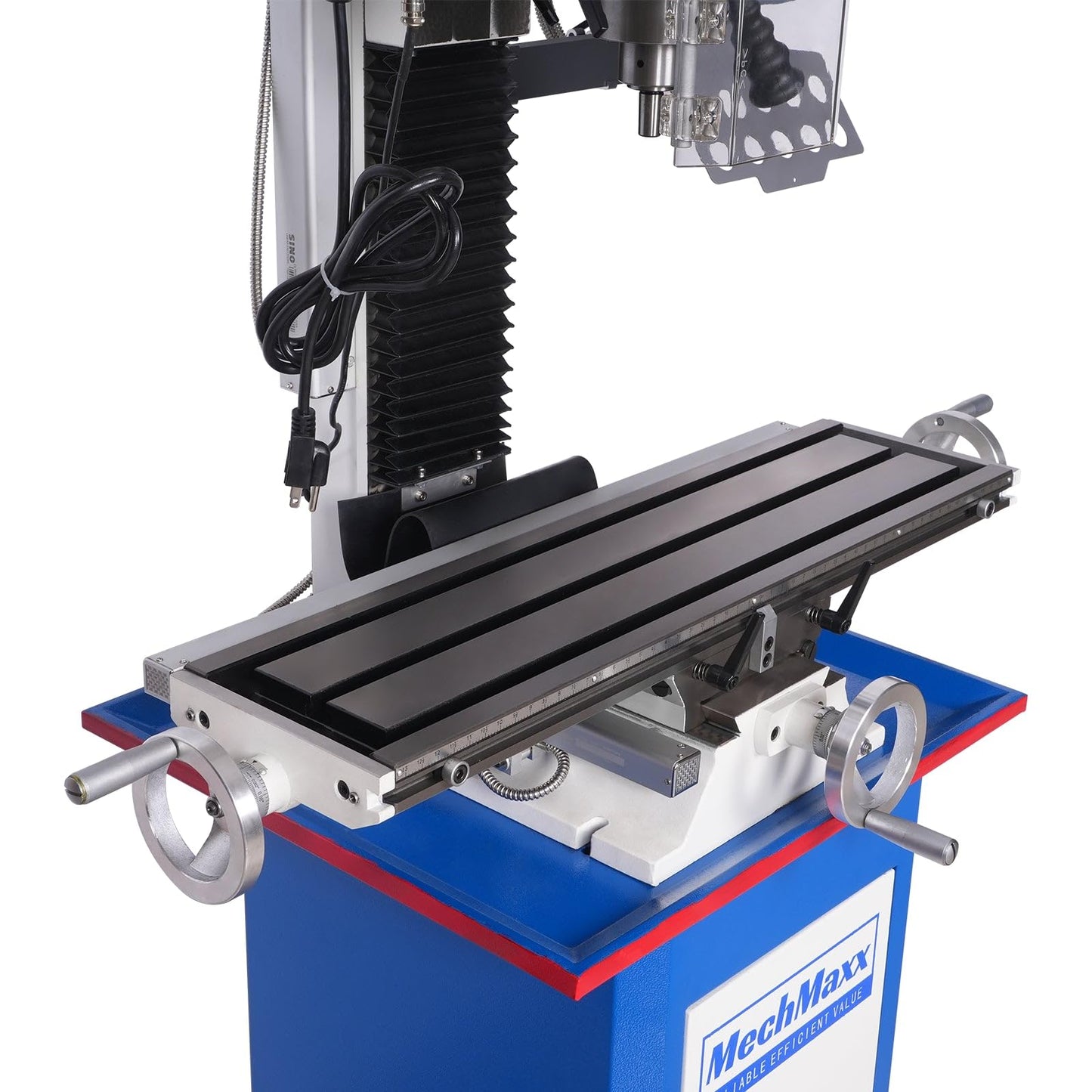 Mechmaxx 1.5HP 7''x 27-1/2''Benchtop Mini Mill Drill Machine, Variable Speed, R8 Spindle, Brushless Motor, 110V, Compact Milling Drilling Tool for Garage Shop, DIY Metalworking without Stand, VM25LD