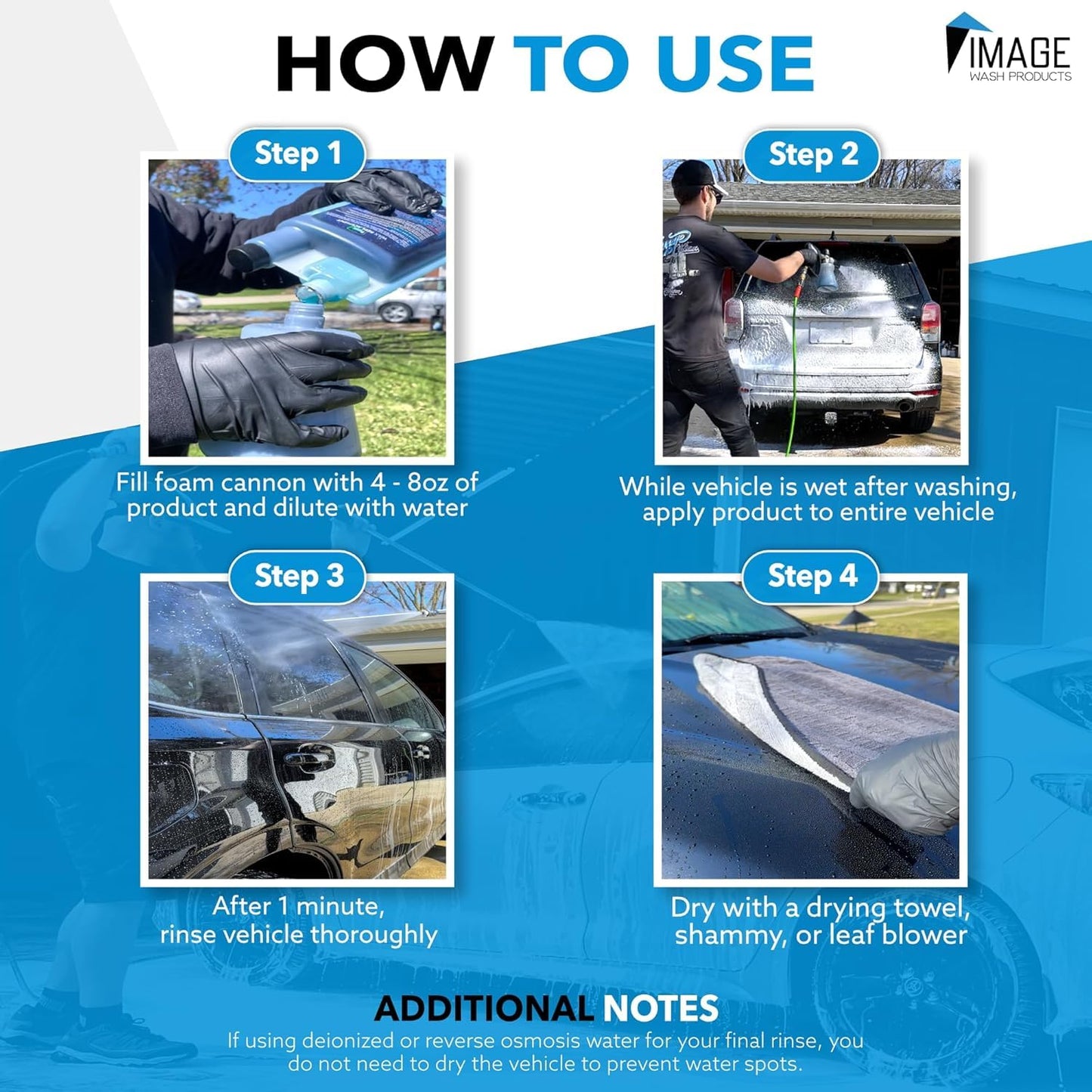 Image Wash Products Wax Replacement (Foamable) - Protectant forTrucks/RV's/Cars/Boats/Trailers/Equipment. Foam On/Rinse Off (128 Fl Oz)