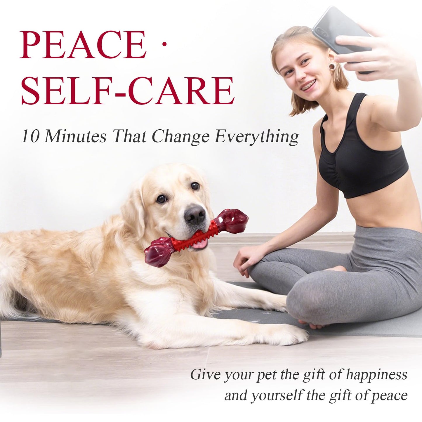 Apasiri Tough Dog Toys for Aggressive Chewers Beef Flavor: 8" Dog Chew Bone for Large Breed, Nylon & Rubber Chew Toy for Medium Large Dogs