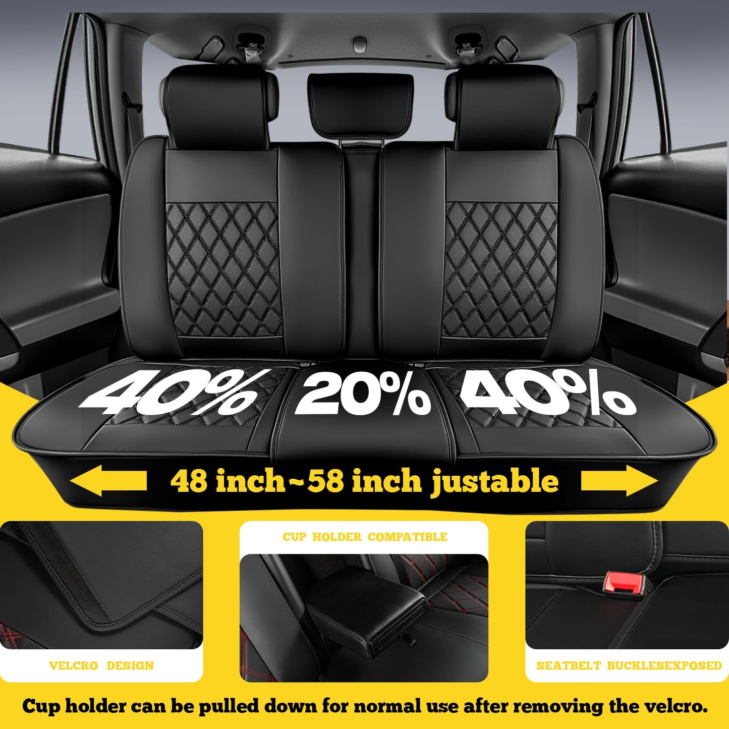 LINGVIDO Car Seat Covers – Premium Nappa Leather Full Set for Front & Rear Seats, Durable, Comfortable, Easy to Install, Fits Most Cars, Sedans, SUVs – Ideal for Commuters, Families & Road Trips