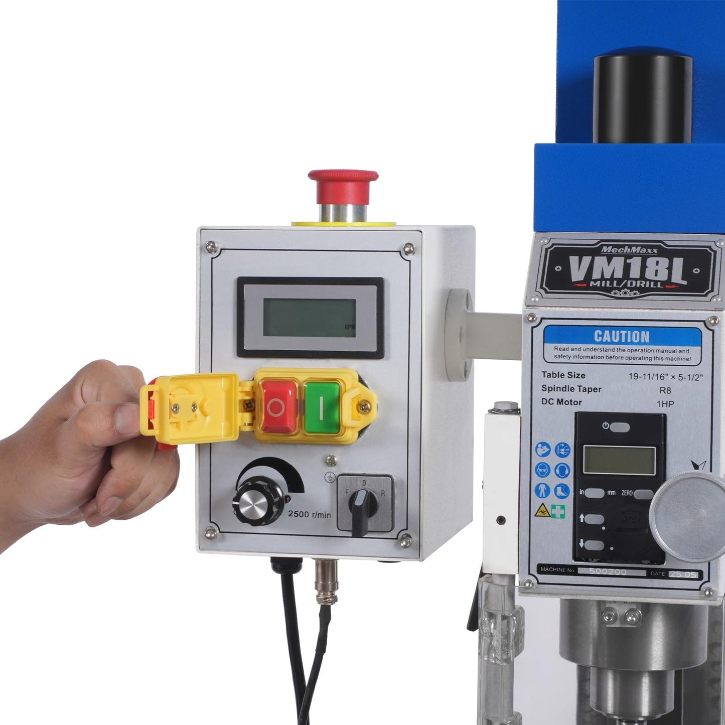 MechMaxx 6"x20'' Benchtop Mill Drill Machine, Variable Speed, R8 Spindle, 1 HP 110V, Compact Milling Drilling Tool for Garage Shop, DIY Metalworking without Stand,Model VM18L