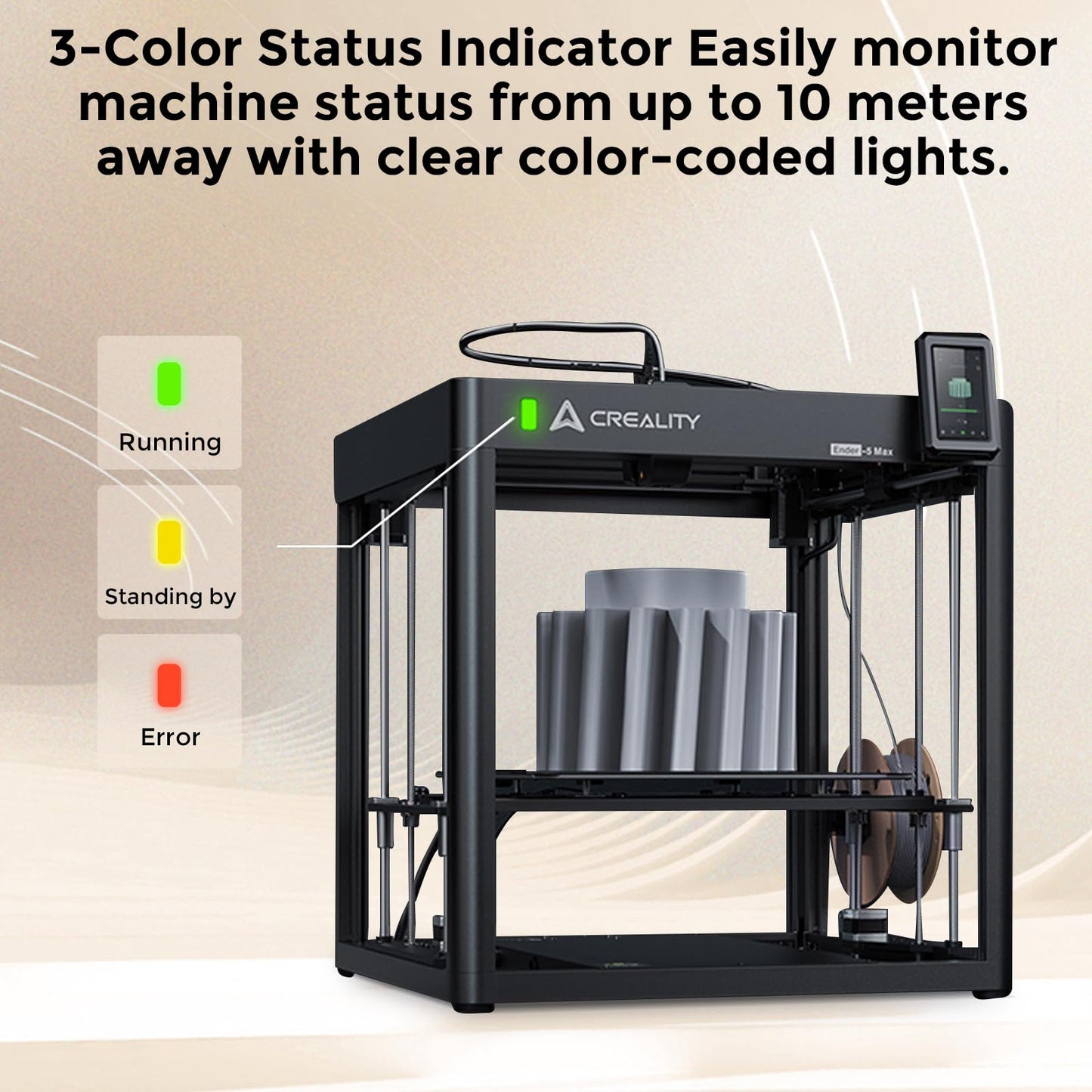 Creality Ender-5 Max 3D Printer, 400x400x400mm Large Build Volume, 700mm/s High-Speed Printing, 36-Point Auto Leveling, LAN Multi-Device Control, Professional FDM 3D Printing