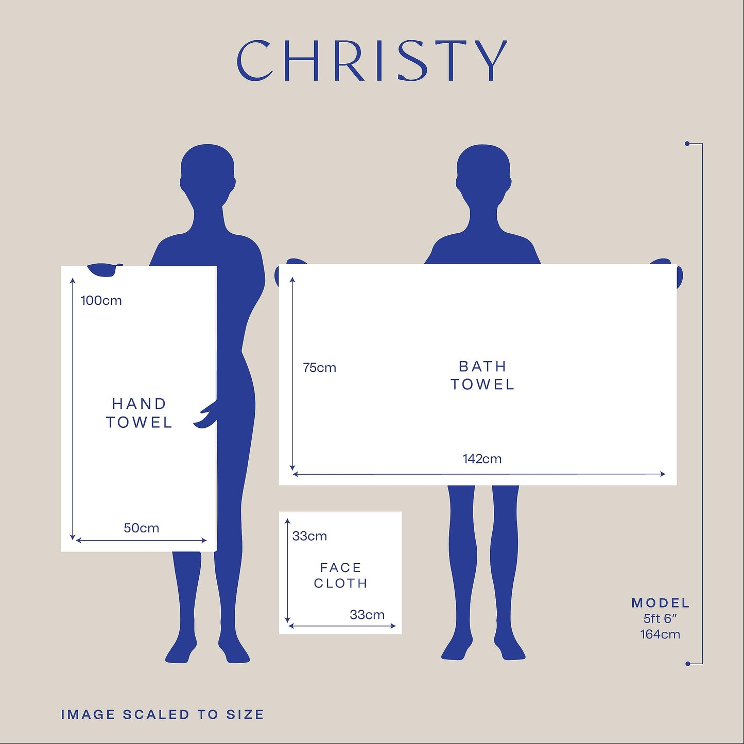 Christy Renaissance 6 Piece Towel Set | Denim Blue | 100% Egyptian Cotton | Luxuriously Soft and Super Absorbent | 675 GSM | 2 Bath Towels 2 Hand Towels 2 Face Cloths