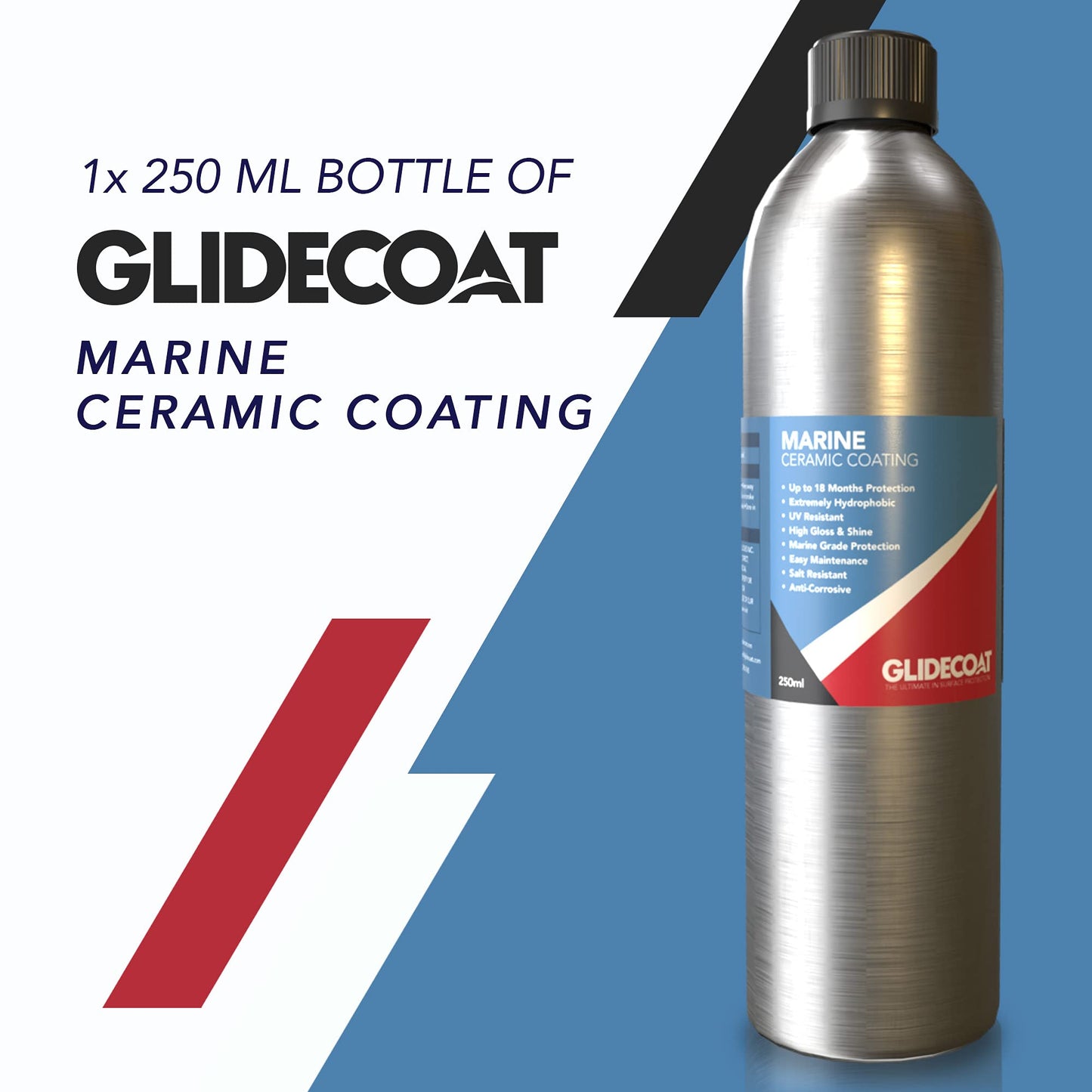 Glidecoat Marine Ceramic Coating (250ml)-Nano Ceramic Coating for Boats, Cars-Better Than Car Wax Polish and More Durable than Regular Ceramic Coating for Cars - Extremely Durable Coating (250mL)