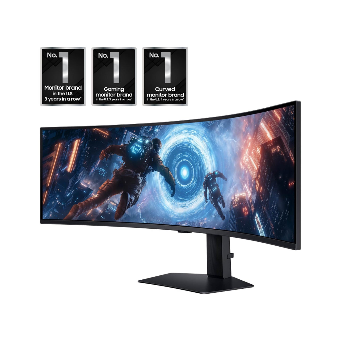 SAMSUNG 49-inch Odyssey G9 (G91F) DQHD, 144Hz, Curved Gaming Monitor, Ultra-Wide 32:9 Screen, DisplayHDR 600, AMD FreeSync™ Premium Pro, Ergonomic Stand, LS49FG910ENXZA, 2025