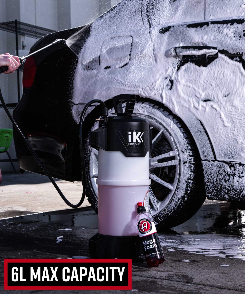 Adam's Polishes IK Foaming Pump Sprayer (6 Liters) - Pressure Foam Sprayer Cleaning Kit Car Wash Detailing | Fill with Car Wash Soap Wheel & Tire Cleaner Rim | Water Sprayer Lawn Garden Weeds