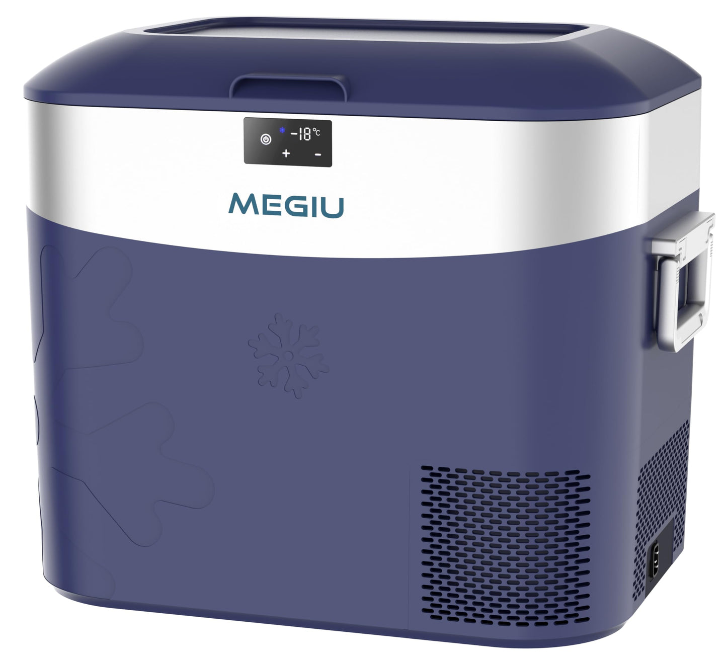 Megiu Car Refrigerator Portable Car Fridge 12V Refrigerator 23 Quart (22 Liter) Freezer Compressor Cooler 12V/24V DC 110～240 V AC for Outdoor Camping Travel Home Use -18℃~+15℃ (Blue)