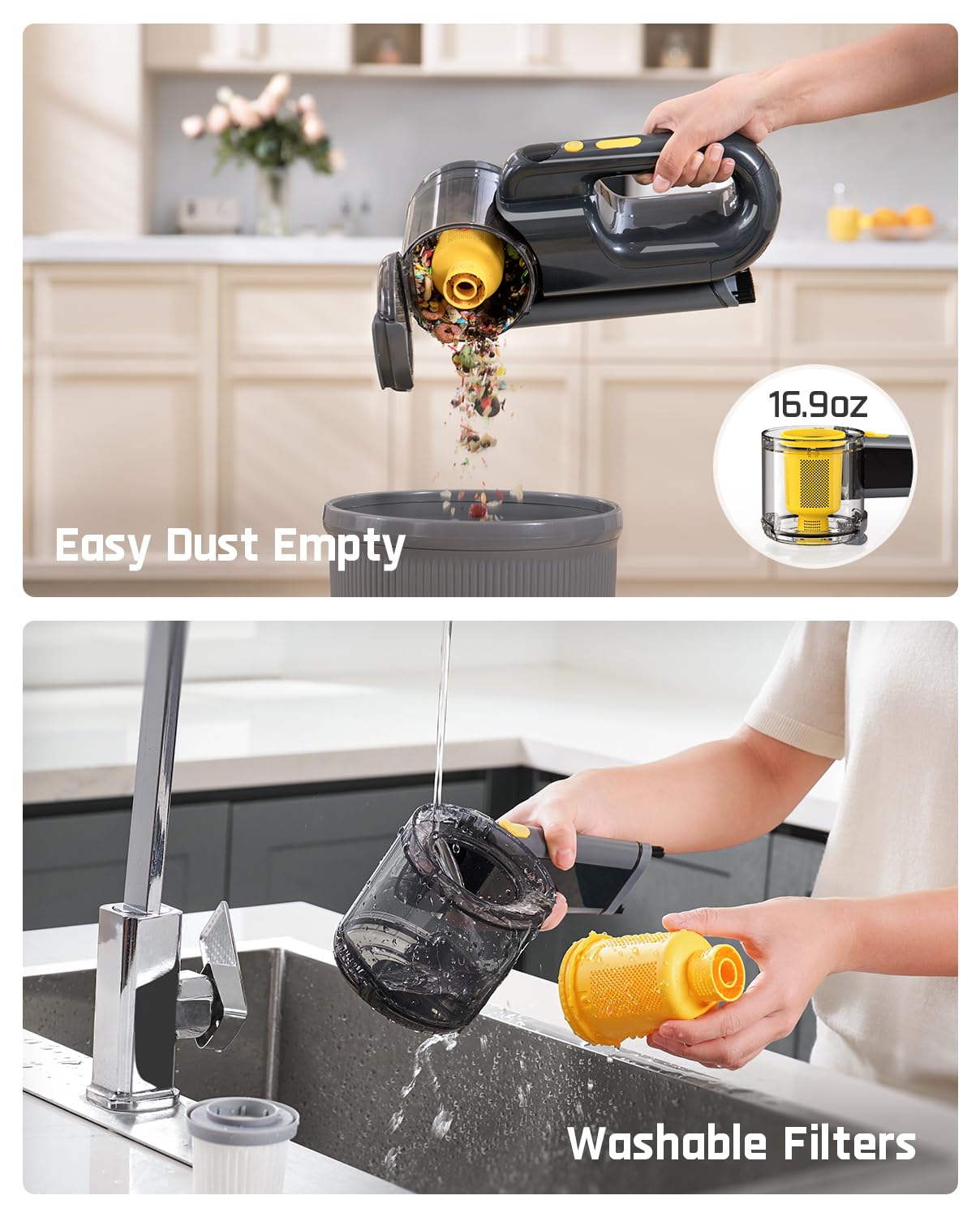 Fanttik Fold V10 Ultra Deluxe Handheld Vacuum Cordless, 17kPa Suction Power, Charging Base, Pivot Nozzle, Up to 35 Mins Runtime, Smart LED Display, Cordless Dustbuster Vacuum for Home, Car