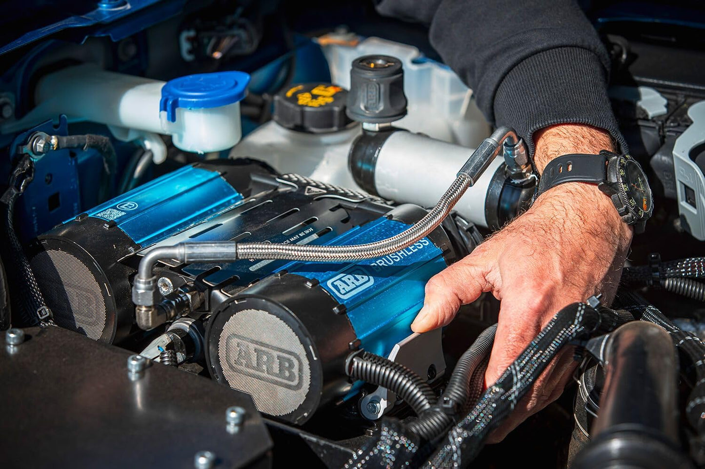 ARB CKBLTA12 12V Brushless Air Compressor Premium Twin Motor On Board boasts 1.5X in output. Ideal for faster tire inflating time and 4x4 off road adventures - 2025 Launched