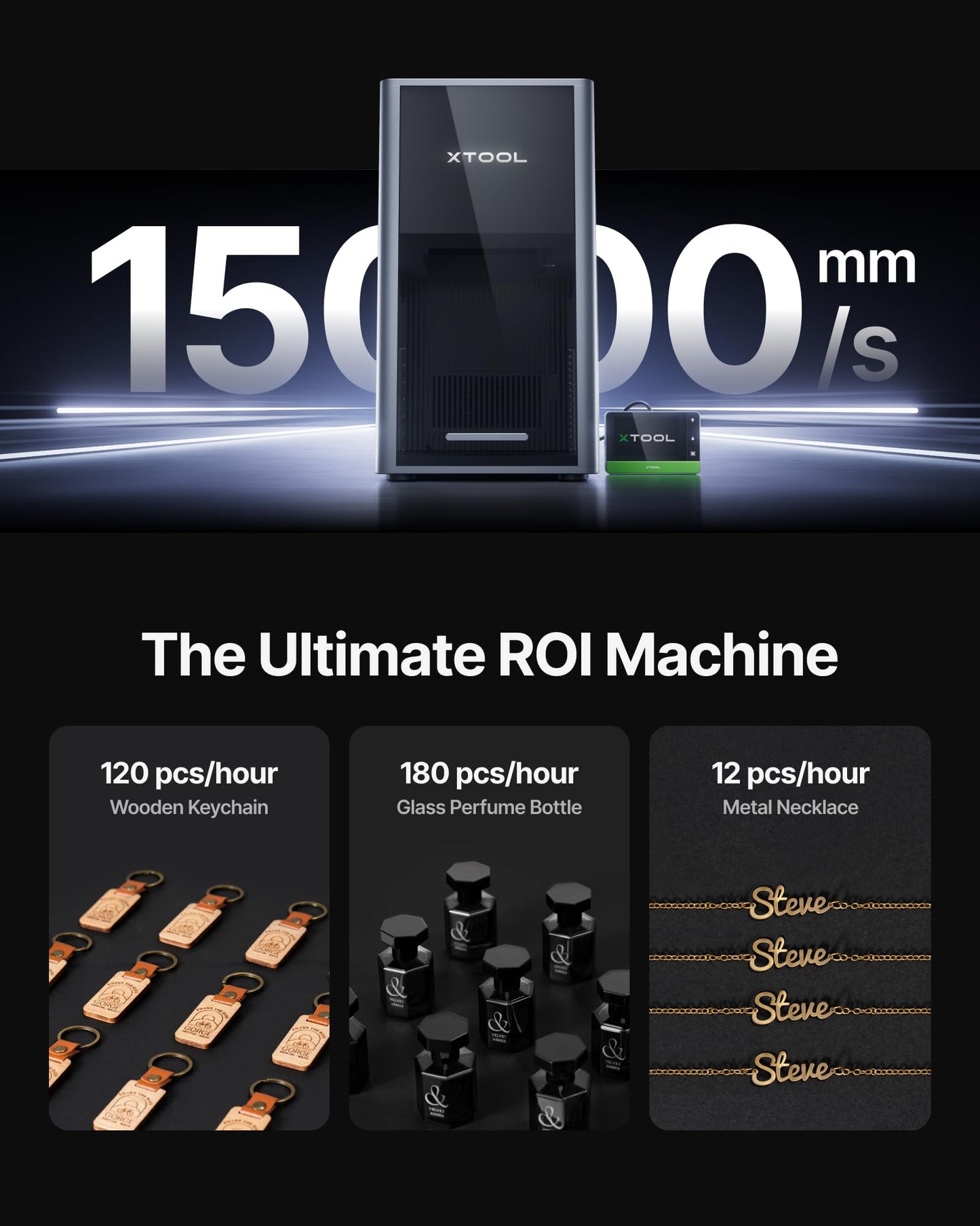 xTool F2 Ultra 60W MOPA & 40W Diode Dual Laser Engraver, 100+ Color Metal Engraving, Dual 48MP Cameras, Auto Streamline, 15,000mm/s Ultra-Fast, AI Powered 3D Fiber Laser Cutter and Engraver Machine