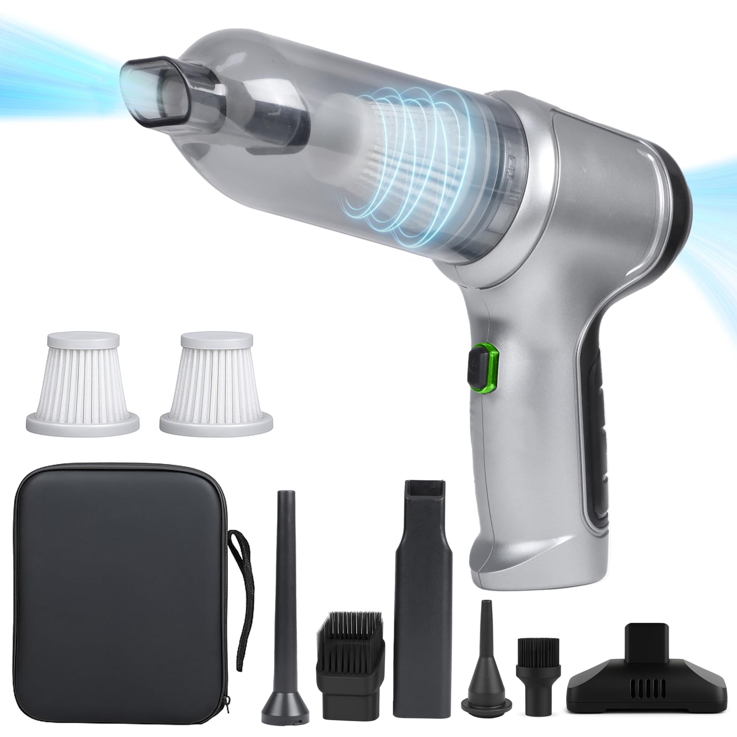 EcoNour 3-in-1 Cordless Handheld Car Vacuum Cleaner – 120W Power, 12,000Pa High Suction, Dual Rechargeable Batteries – Portable Dust Buster for Car, Home & Pet Hair