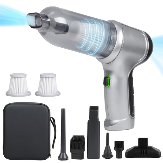 EcoNour 3-in-1 Cordless Handheld Car Vacuum Cleaner – 120W Power, 12,000Pa High Suction, Dual Rechargeable Batteries – Portable Dust Buster for Car, Home & Pet Hair