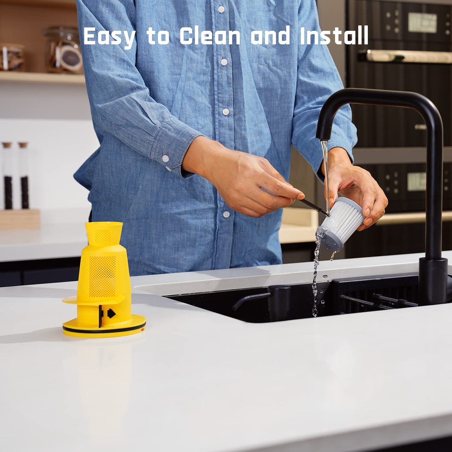 Fanttik 2-Pack Replacement HEPA Filter, Washable and Reusable Filter, Only Compatible with Fanttik V9 and V9 Mate Car Vacuum Cleaner