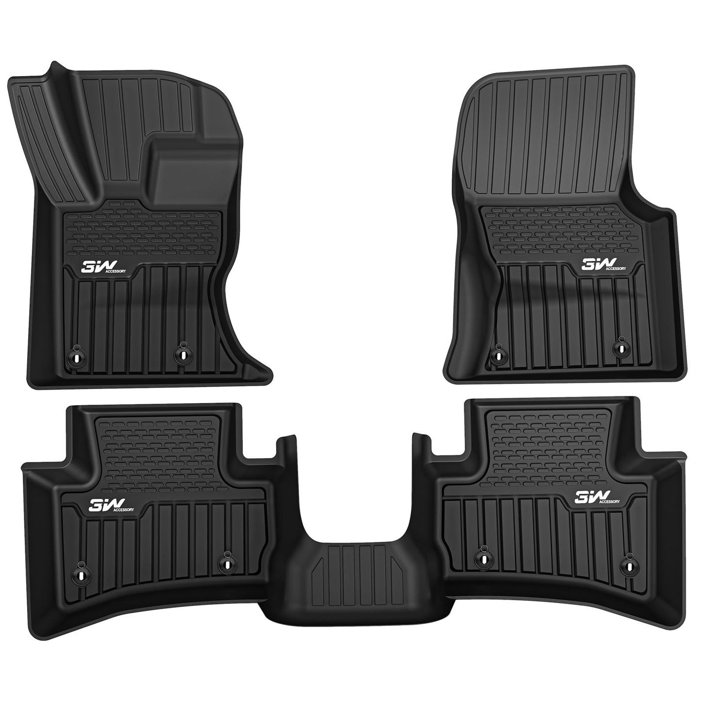 3W Floor Mats Fit 2017-2025 2026 Range Rover Land Rover Velar/Jaguar F-Pace, TPE All Weather Custom Fit Floor Liner for Range Rover Velar 1st and 2nd Row Full Set Car Liners Black
