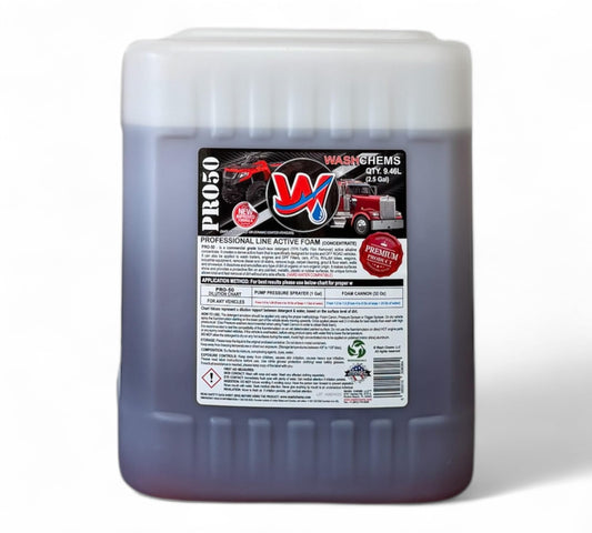 Wash Chems Pro50 Touchless Car Wash Detergent Soap Concentrate - No Brushing, Commercial Grade Professional Auto Foam Cleaner Also Great for Trucks, RVs, Tractors (2.5 Gallons)