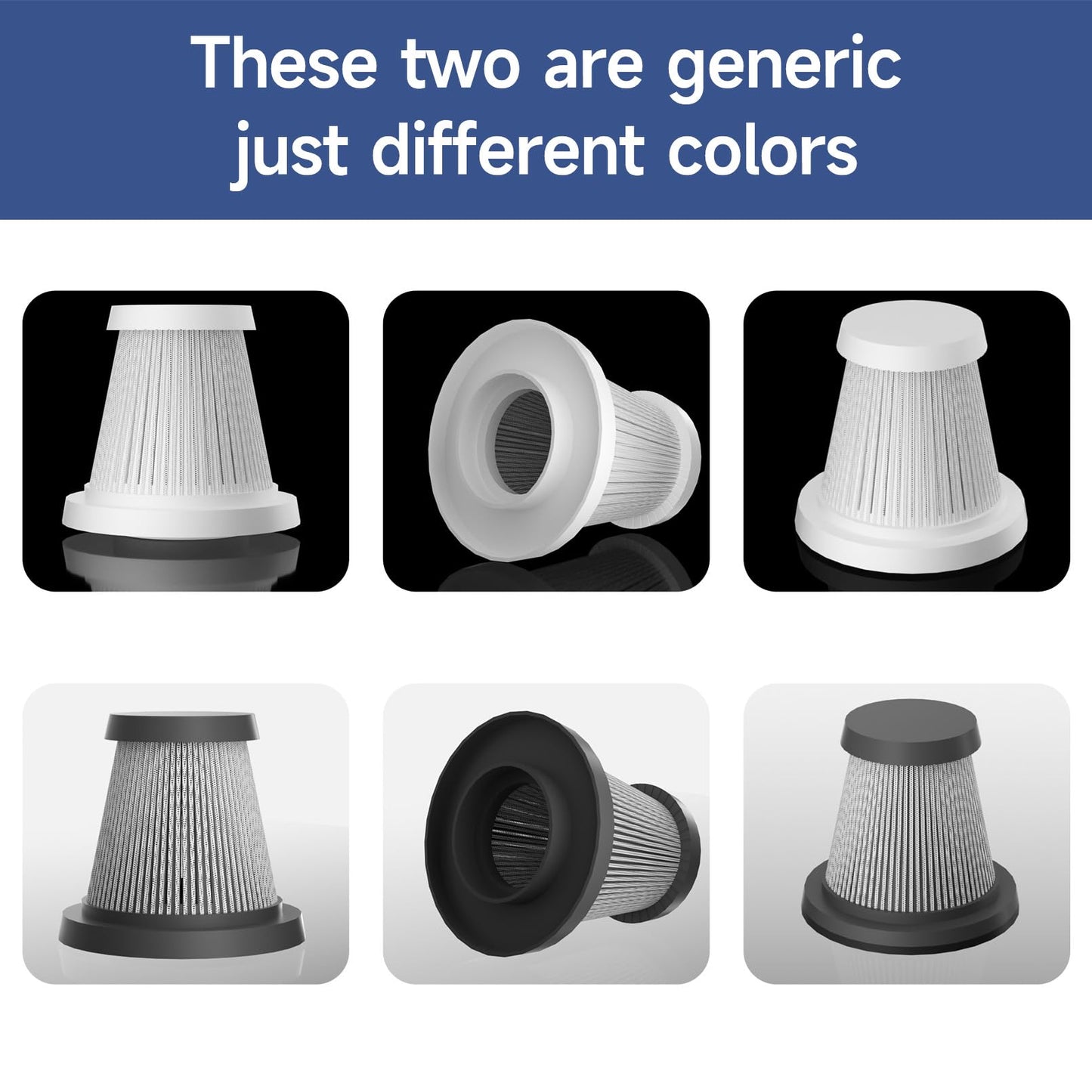 VJQUMM 7 Pack HEPA Filter for Car Vacuum Cleaner, Replacement Handheld Vacuum Filters,Washable Upright Vacuum Hepa Filter for Car, Home, Office, Pet