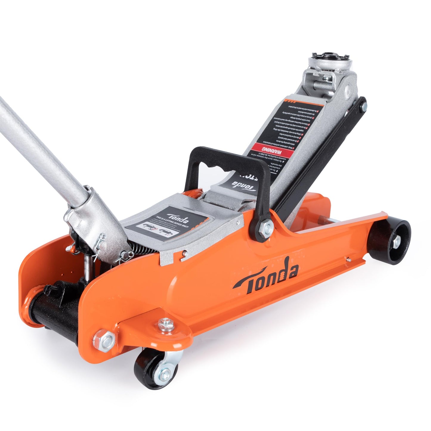 TONDA Low Profile Car Jack, 2.5 Ton (5,000 lb) Hydraulic Trolley Floor Jack for Garage, Home, Shop, Lifting Range 3.35" to 14.57", Orange