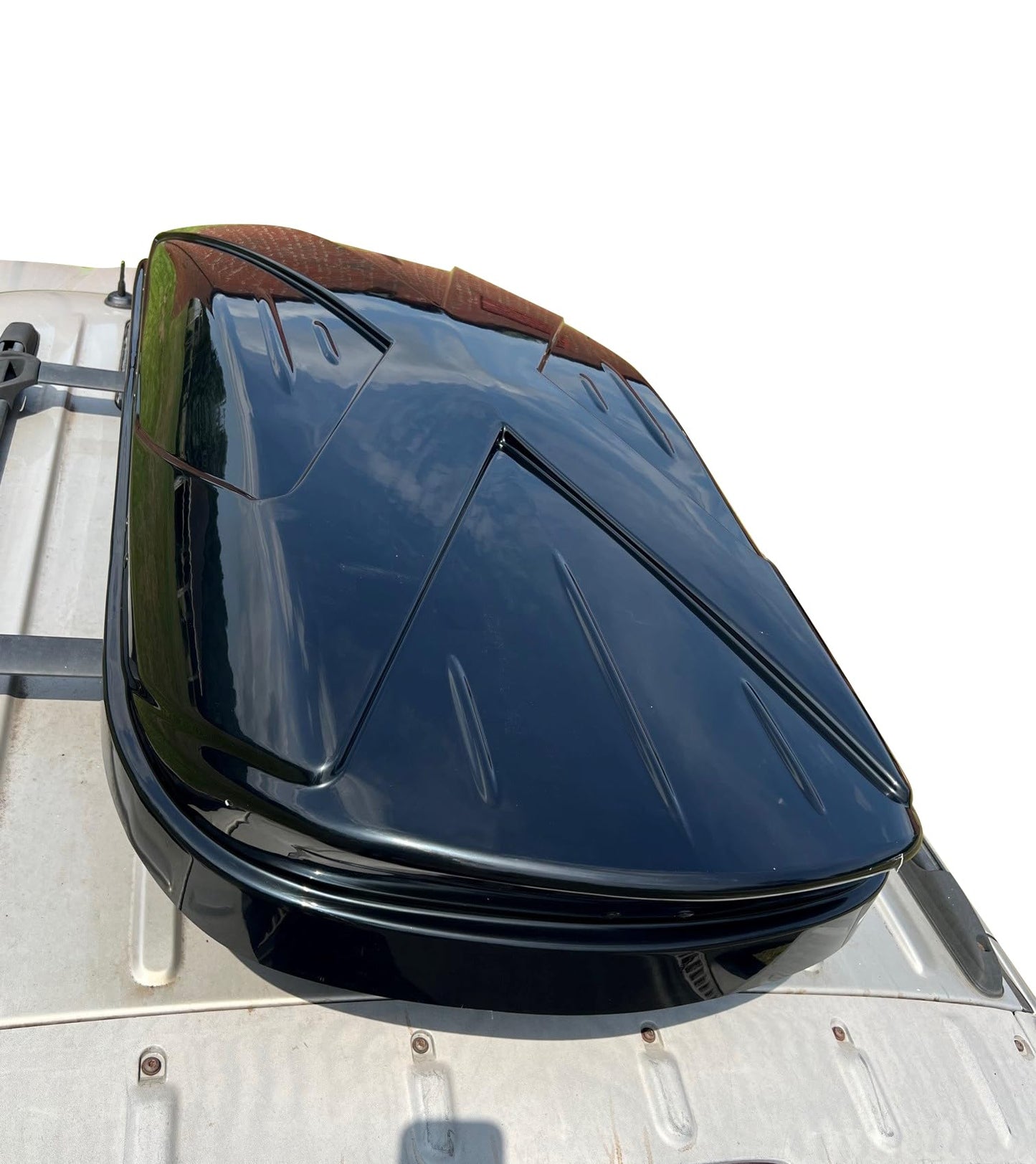 Black Horse Rooftop Cargo Carrier ABS + PMMA Hard Shell, 14 Cubic Feet Waterproof Car Roof Cargo Carrier Box w/Dual Side Opening, Security Key,165lbs Capacity,for 30" to 80" Wide Crossbar Rack