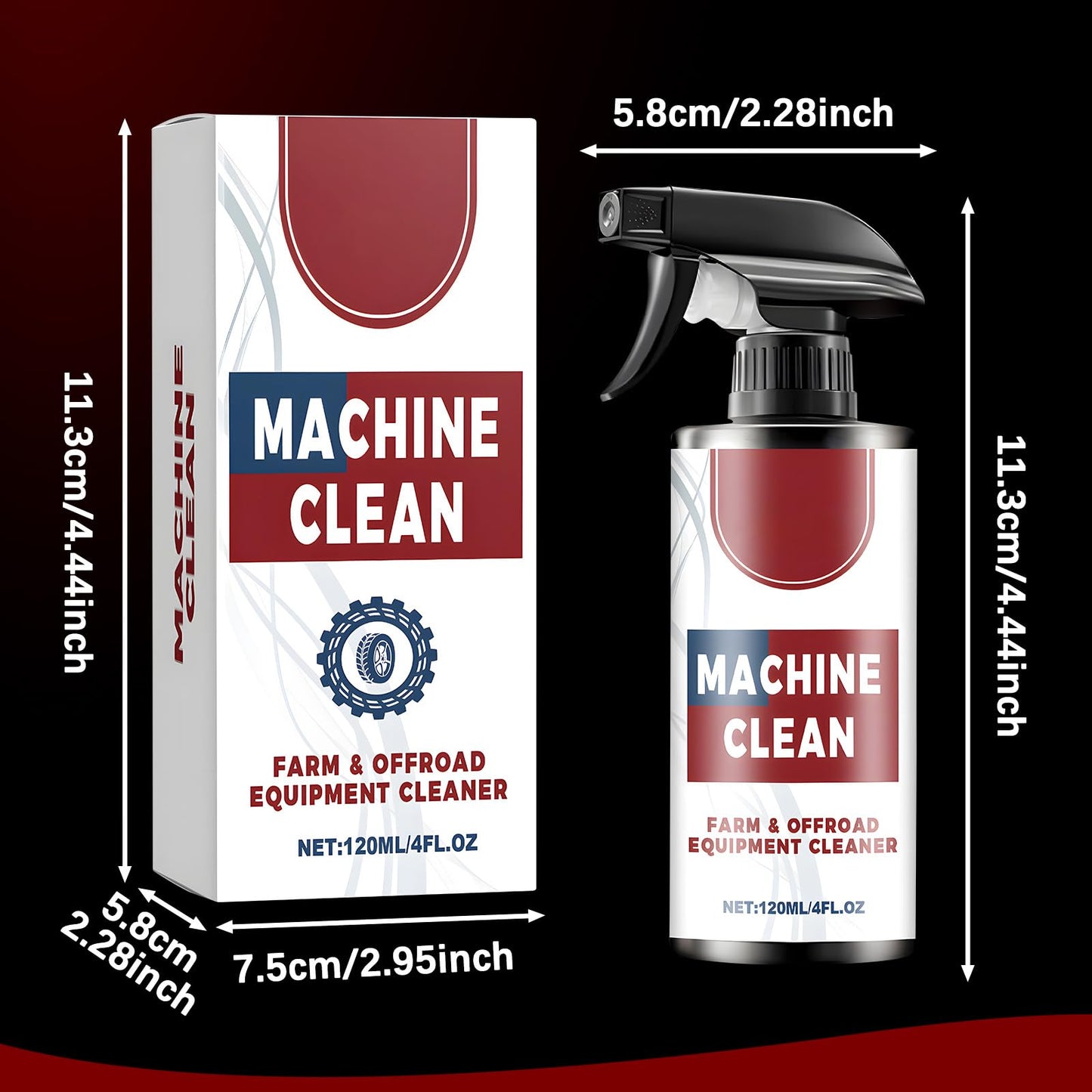 2PC Machine Clean Outdoor All-Purpose Cleaner，Machine clean spray, Heavy-Duty Outdoor All Purpose Cleaning,Car Tire Foam Polish & Refurbishment