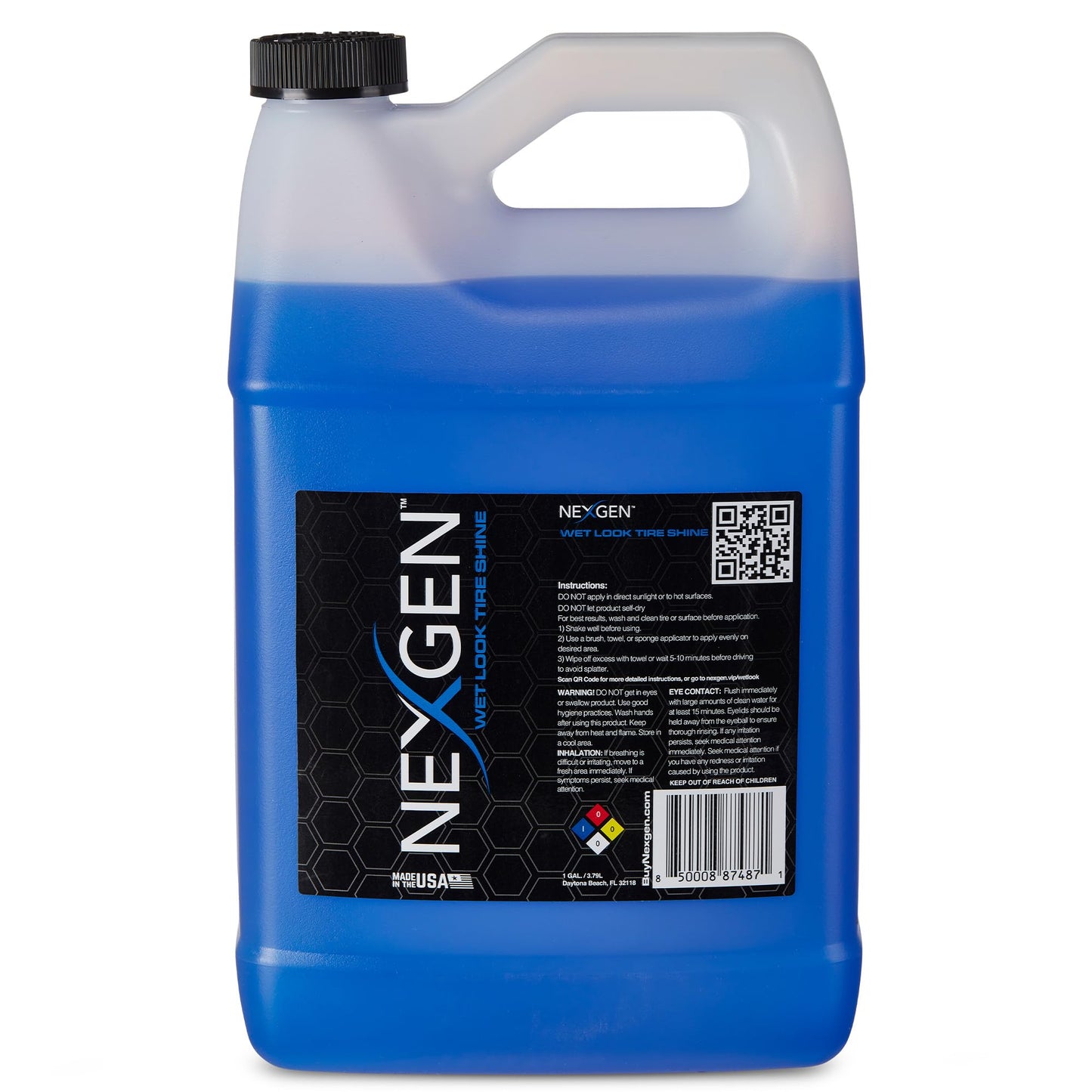 Nexgen Wet Look Tire Shine (Gallon) - High-Gloss Finish & UV Protection - Keeps Tires & Trim Fresh - On-The-Go Car Detailing - Car Cleaning Supplies - for Tires, Plastic, Rubber, & Vinyl